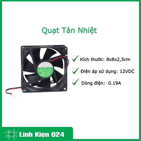 Quạt Tản Nhiệt 8x8x2.5cm 12VDC-0.19A