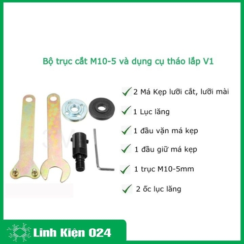 Bộ trục cắt M10-5 và dụng cụ tháo lắp V1 ( Chế máy cắt mini từ động cơ 775 trục 5mm )