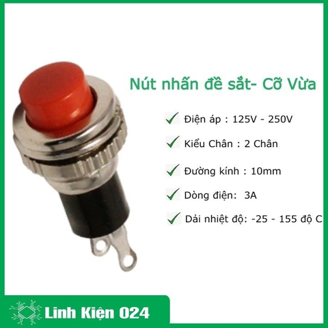 Nút nhấn đề sắt- Cỡ Vừa ( 10MM ) (k1g12)
