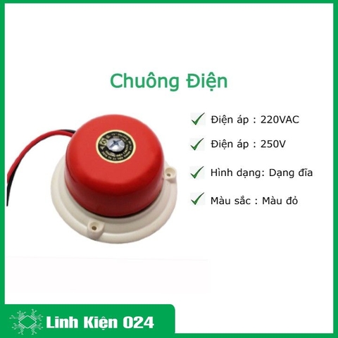 Chuông Điện 220V Đường Kính 4 Inch, 6 Inch, 8Inch, 10 Inch