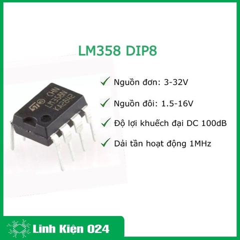 LM358 DIP8 (IC Khuếch Đại Thuật Toán) - 5 Con