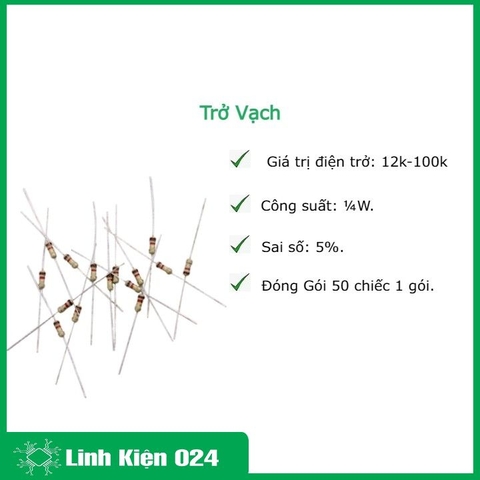 Trở Vạch 1/4W 5% 12K → 100K( 50Con )