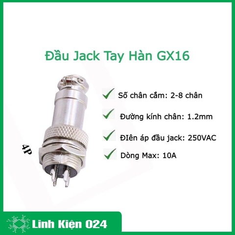 Đầu Jack Tay Hàn GX16