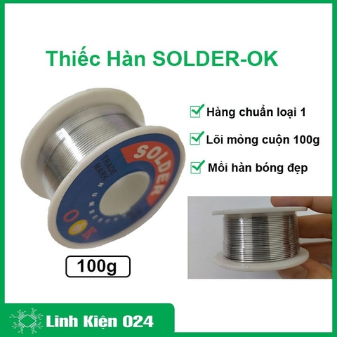 Thiếc Oke Hàng Chính Hãng 0.8mm 63/37 Cuộn 50g