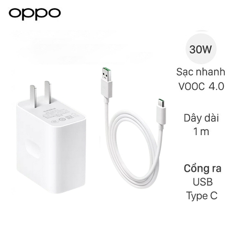 Bộ Sạc Nhanh Oppo Reno 6 Z 5G VOOC 4.0 30W  - Hàng chính hãng