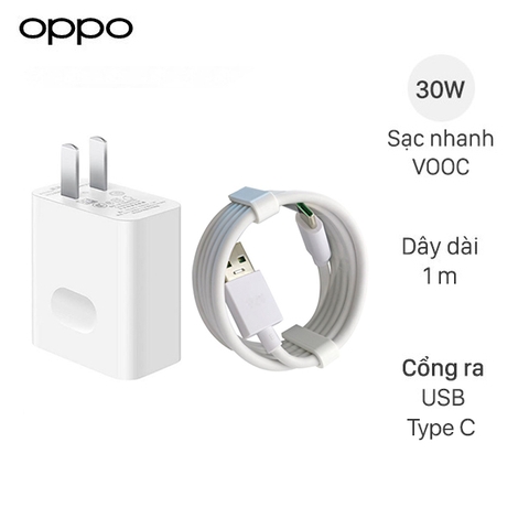 Bộ Sạc Nhanh OPPO Reno3 Pro VOOC 4.0 30W - Hàng Chính Hãng