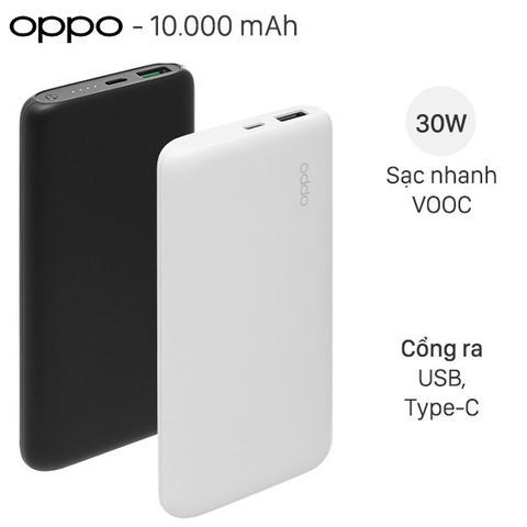 Pin sạc dự phòng Polymer 10.000 mAh Type C PD QC3.0 VOOC OPPO 30W