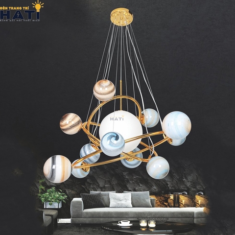 Đèn thả mặt trăng trang trí phòng ngủ đẹp mê hồn về đêm