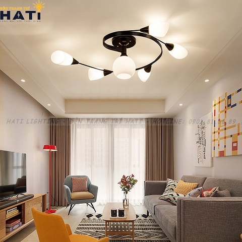 Tìm hiểu về xu hướng chọn đèn ốp trần phòng khách chung cư