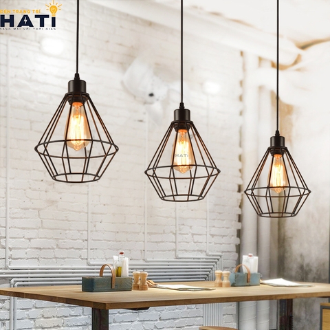 Đèn thả trần kim cương điểm nhấn cho căn bếp hiện đại