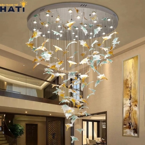 Mẫu đèn thả thông tầng hot nhất năm 2024