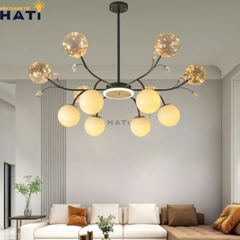 Mẫu đèn chùm phòng khách hiện đại - Xu hướng mới nhất 2025