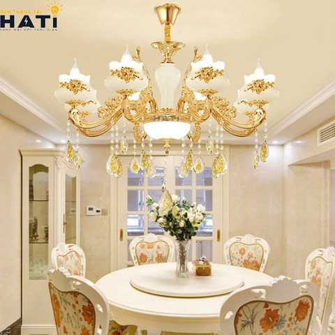 Đèn chùm cổ điển phòng khách đẹp, lựa chọn sang trọng nâng tầm không gian sống