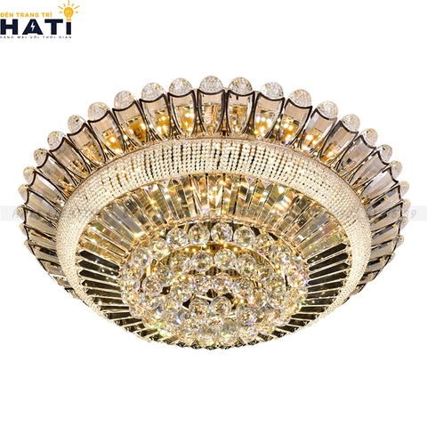 Đèn ốp trần pha lê tròn Samantha 800mm