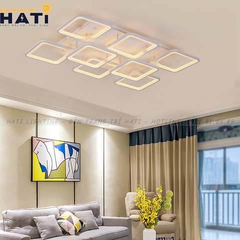 Đèn ốp trần led 6+2 ô vuông