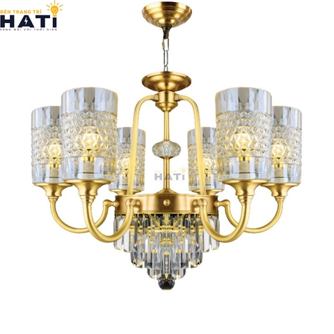 Đèn chùm đồng nguyên chất Tical 6 bóng