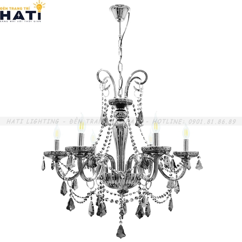 Đèn chùm thủy tinh Lidio 6 bóng - DCTT06/6