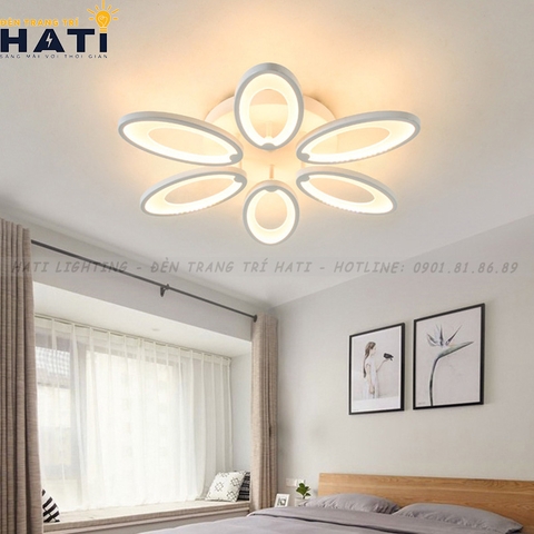 Đèn ốp trần led tai thỏ 6 cánh