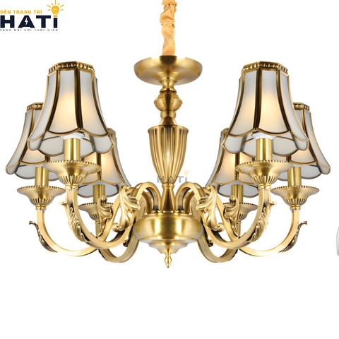 Đèn chùm đồng nguyên chất Diligent 6 bóng
