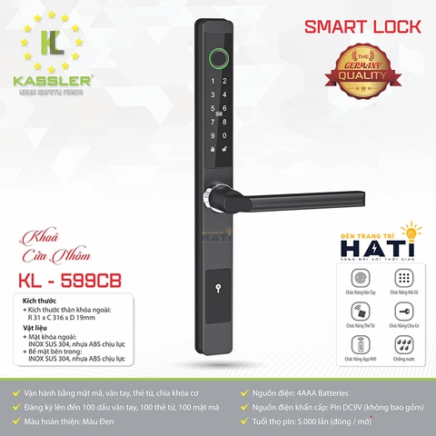 Khóa Cửa Nhôm Kassler KL-599CB