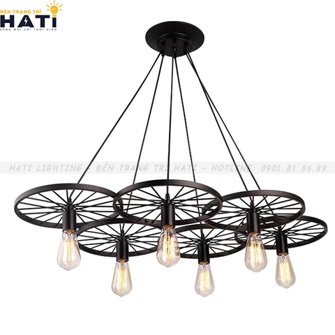 Đèn thả decor 6 bánh xe đạp