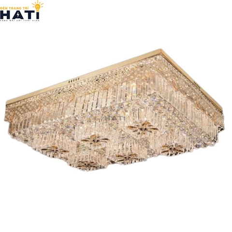 Đèn ốp trần pha lê chữ nhật Clmence
