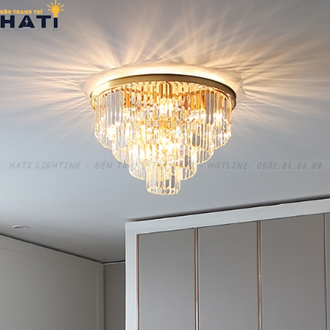 Đèn ốp trần pha lê tròn Wender