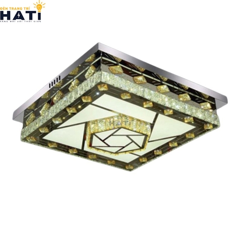 Đèn ốp trần pha lê vuông Trontron
