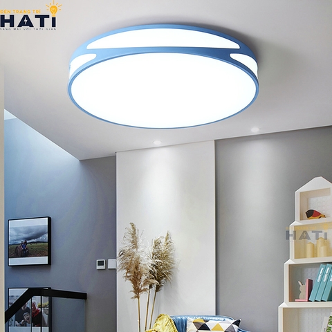 Đèn ốp trần led tròn màu xanh nước biển