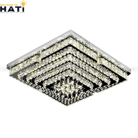 Đèn ốp trần pha lê vuông Tiffany
