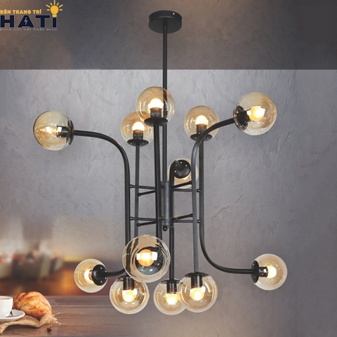 Đèn thả thân bất đối xứng 12 bóng