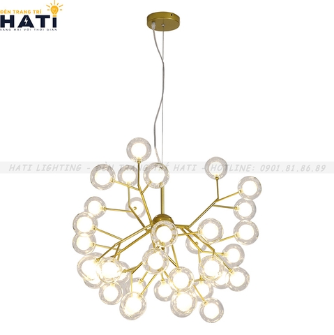 Đèn thả decor Agus 36 chao, khung vàng