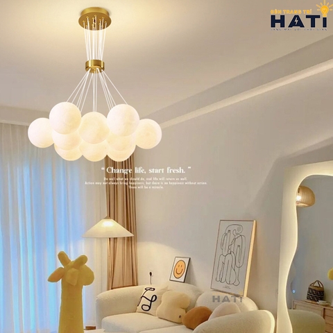 Đèn thả chùm mặt trăng 13 bóng