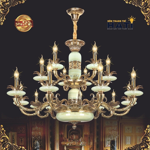 Đèn chùm đồng đá Bevis