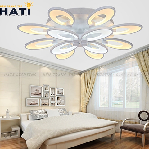 Đèn ốp trần led tai thỏ 12 cánh