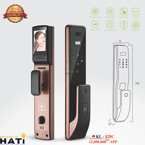 Khóa vân tay cửa gỗ Kassler KL-828 Camera