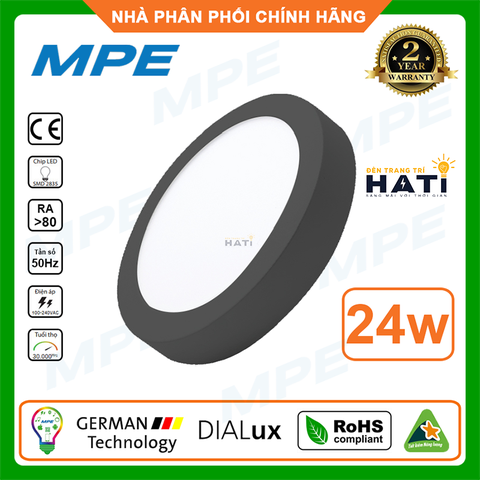 Đèn ốp nổi tròn viền đen MPE 18-24w