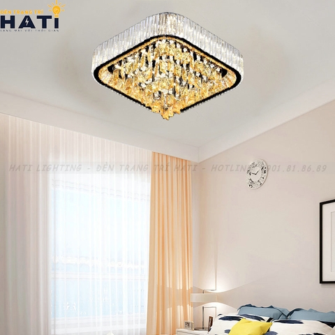 Đèn ốp trần pha lê vuông Kelen
