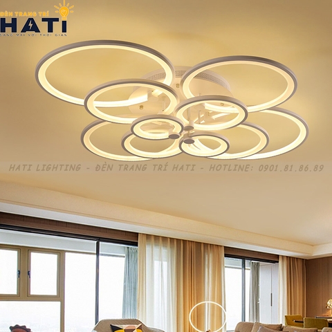 Đèn ốp trần led 10 vòng tròn
