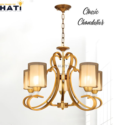 Đèn chùm tân cổ điển Stent 5 bóng