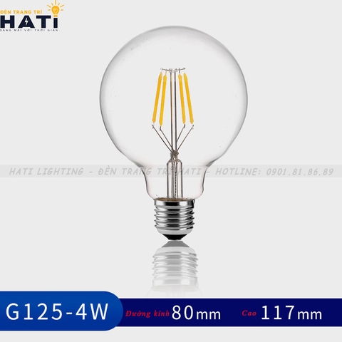 Bóng đèn thuỷ tinh G125 4w/6w ánh sáng vàng