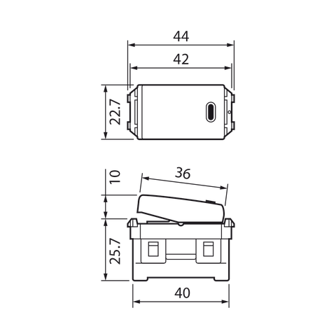 Công tắc B, 1 chiều