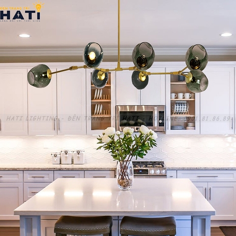 Đèn thả decor Nira 7 tay thân vàng