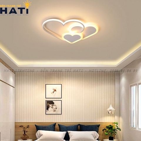 Đèn ốp trần led 3 trái tim
