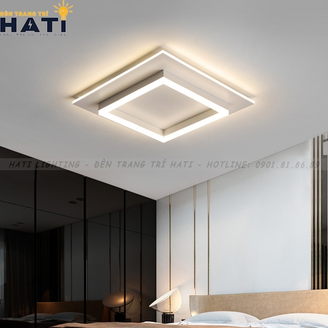 Đèn ốp trần led Kuri viền trắng trắng