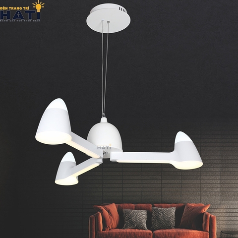 Đèn thả led 3 cánh máy bay màu trắng