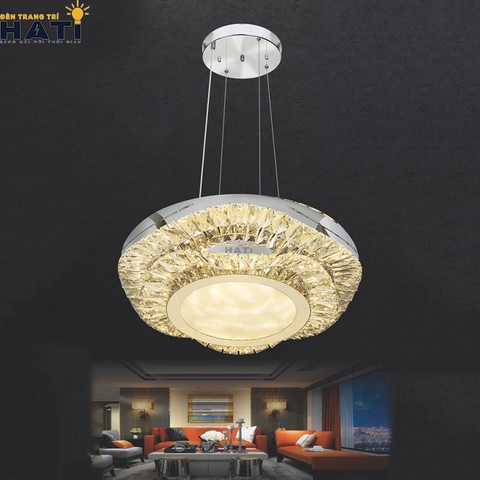 Đèn thả led mâm pha lê
