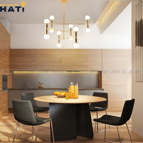 Đèn thả decor Irina khung vàng