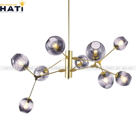 Đèn thả decor Nira 9 tay thân vàng