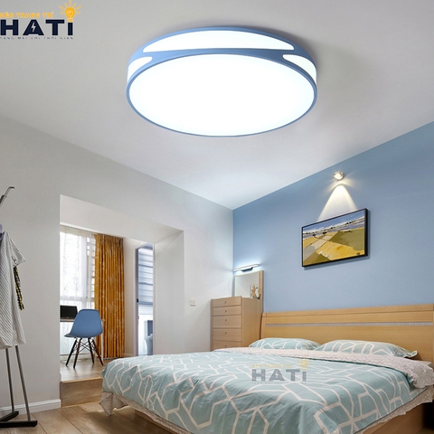 Đèn ốp trần led tròn màu xanh nước biển